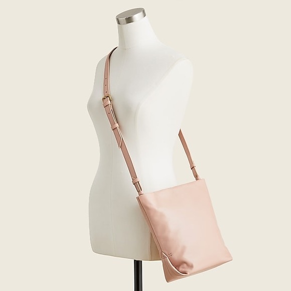🆕{J. Crew} Oslo Soft Pink Pebble Leather Bucket CrossBody Bag - Picture 1 of 16